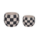Decorative Planter | Round Shape | Checkered Black & White Cement 8"