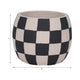 Decorative Planter | Round Shape | Checkered Black & White Cement 8"