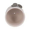 Outdoor Planter Pot | Mushroom Applique | Curved Round Gray Cement | 8"