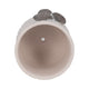 Outdoor Planter Pot | Mushroom Applique | Curved Round Gray Cement | 8"