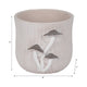 Outdoor Planter Pot | Mushroom Applique | Curved Round Gray Cement | 8"