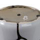 Decorative Outdoor Planter Set of 2 | Distressed White & Gold Scalloped Rim
