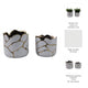 Decorative Outdoor Planter Set of 2 | Distressed White & Gold Scalloped Rim