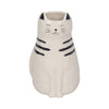Cute Decorative Squiggly Kitty Sculptural Vase | Black Striped | 7" White