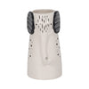 Decorative Elephant Flower Vase | 9" | White & Black Ceramic