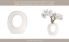 Decorative Flower Vase | Open Ring Cut Out | Rough White Ceramic | 7"