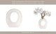 Decorative Flower Vase | Open Ring Cut Out | Rough White Ceramic | 7"