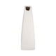 Decorative Flower Vase | Open Ring Cut Out | Rough White Ceramic | 7"