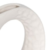 Decorative Flower Vase | Open Ring Cut Out | Rough White Ceramic | 7"