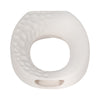 Decorative Flower Vase | Open Ring Cut Out | Rough White Ceramic | 7"