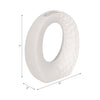 Decorative Flower Vase | Open Ring Cut Out | Rough White Ceramic | 7"