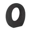 Decorative Floral Vase | Cutout Ring Sculpture | 7" Black Ceramic