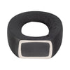 Decorative Floral Vase | Cutout Ring Sculpture | 7" Black Ceramic