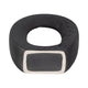 Decorative Floral Vase | Cutout Ring Sculpture | 7" Black Ceramic