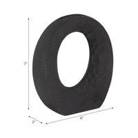 Decorative Floral Vase | Cutout Ring Sculpture | 7" Black Ceramic