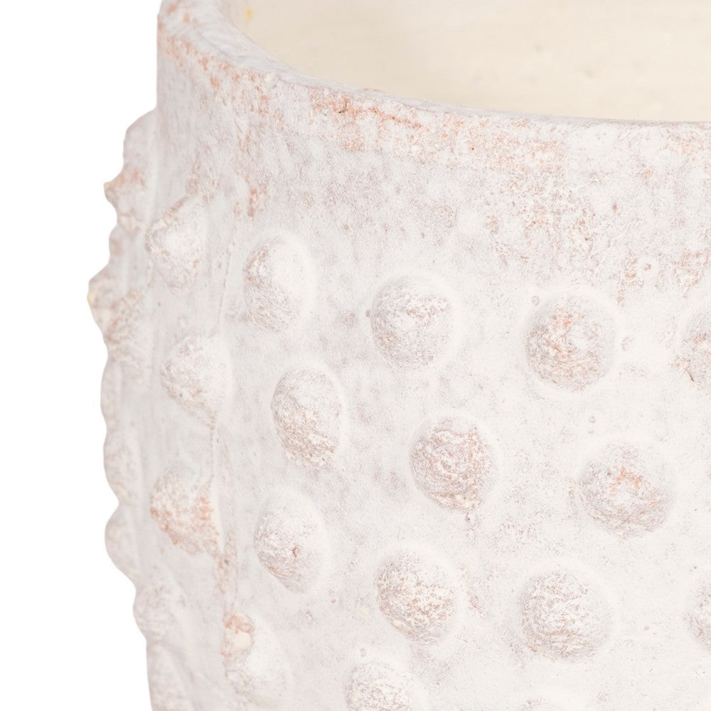 Indoor Outdoor Flower Planter | 6" | Rough White Bubbled Terracotta