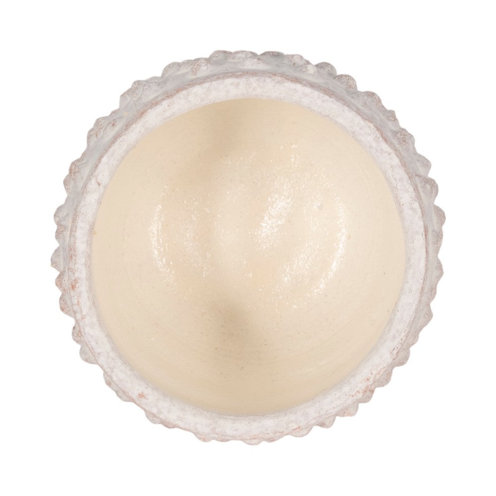 Indoor Outdoor Flower Planter | 6" | Rough White Bubbled Terracotta