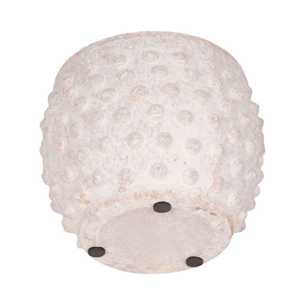Indoor Outdoor Flower Planter | 6" | Rough White Bubbled Terracotta