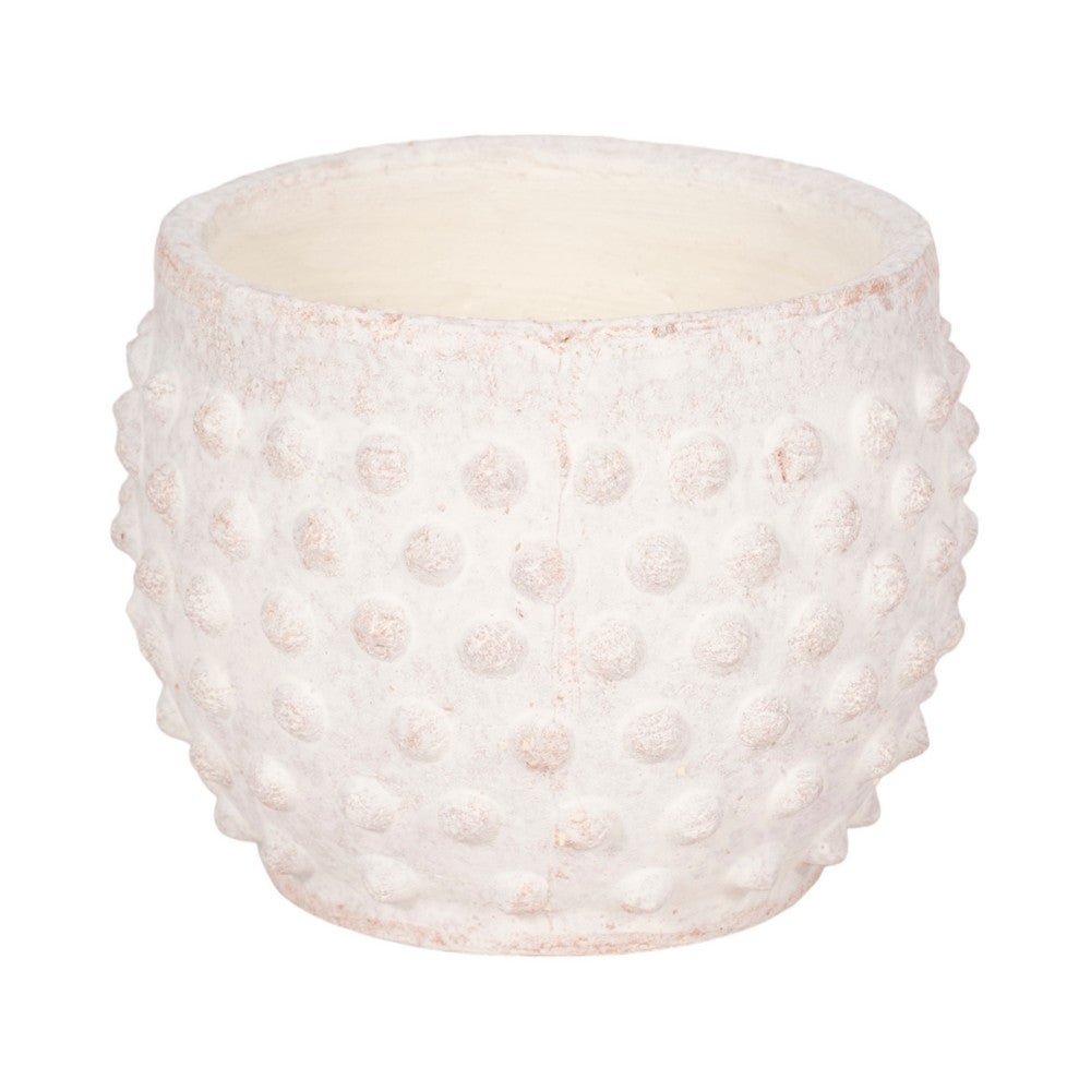 Indoor Outdoor Flower Planter | 6" | Rough White Bubbled Terracotta