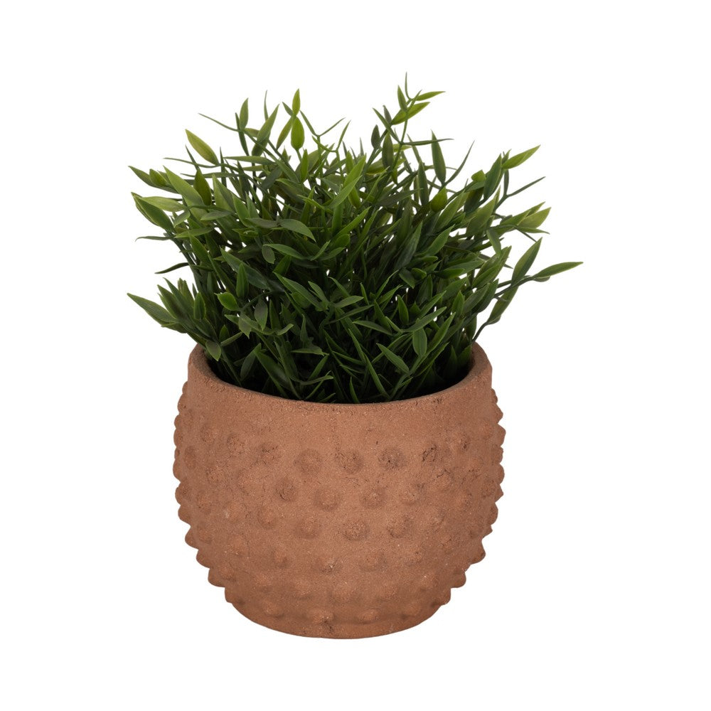 Vexo Decorative Planter | Bubble Textured Terracotta | Natural Red 6"
