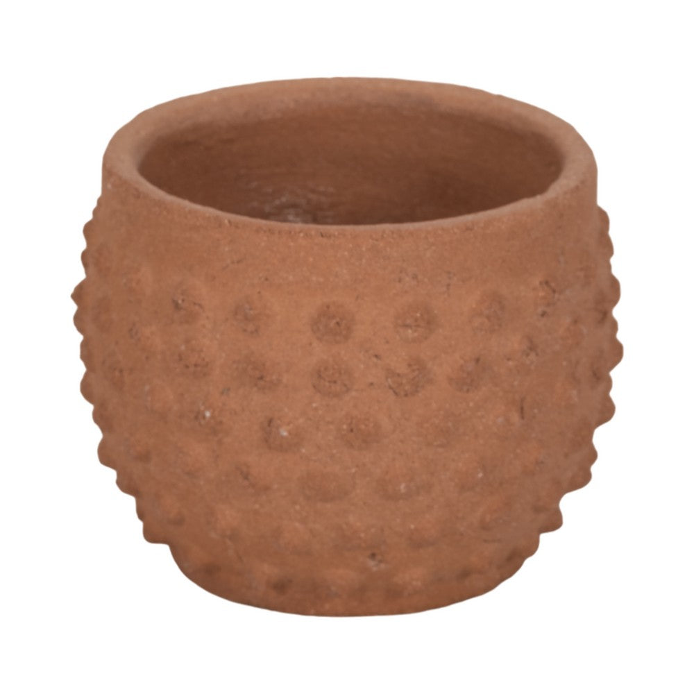 Vexo Decorative Planter | Bubble Textured Terracotta | Natural Red 6"