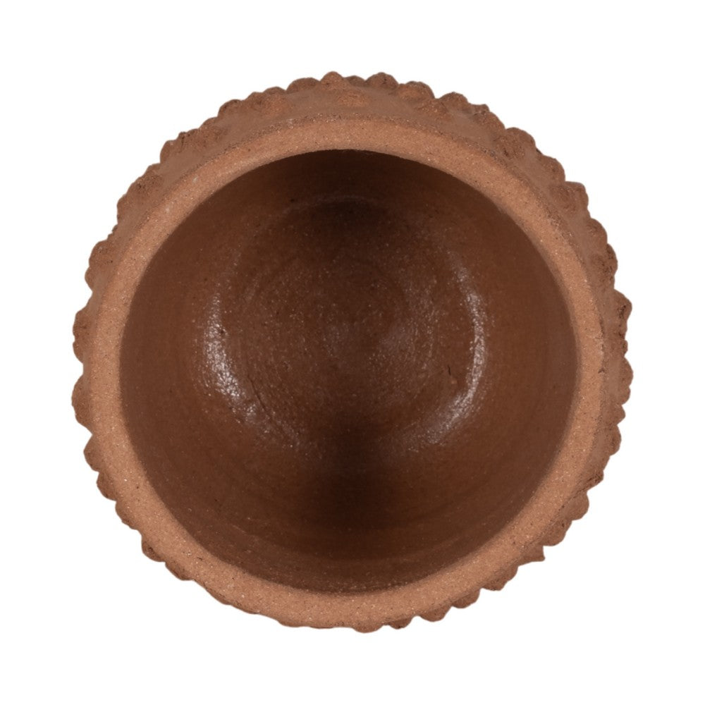 Vexo Decorative Planter | Bubble Textured Terracotta | Natural Red 6"