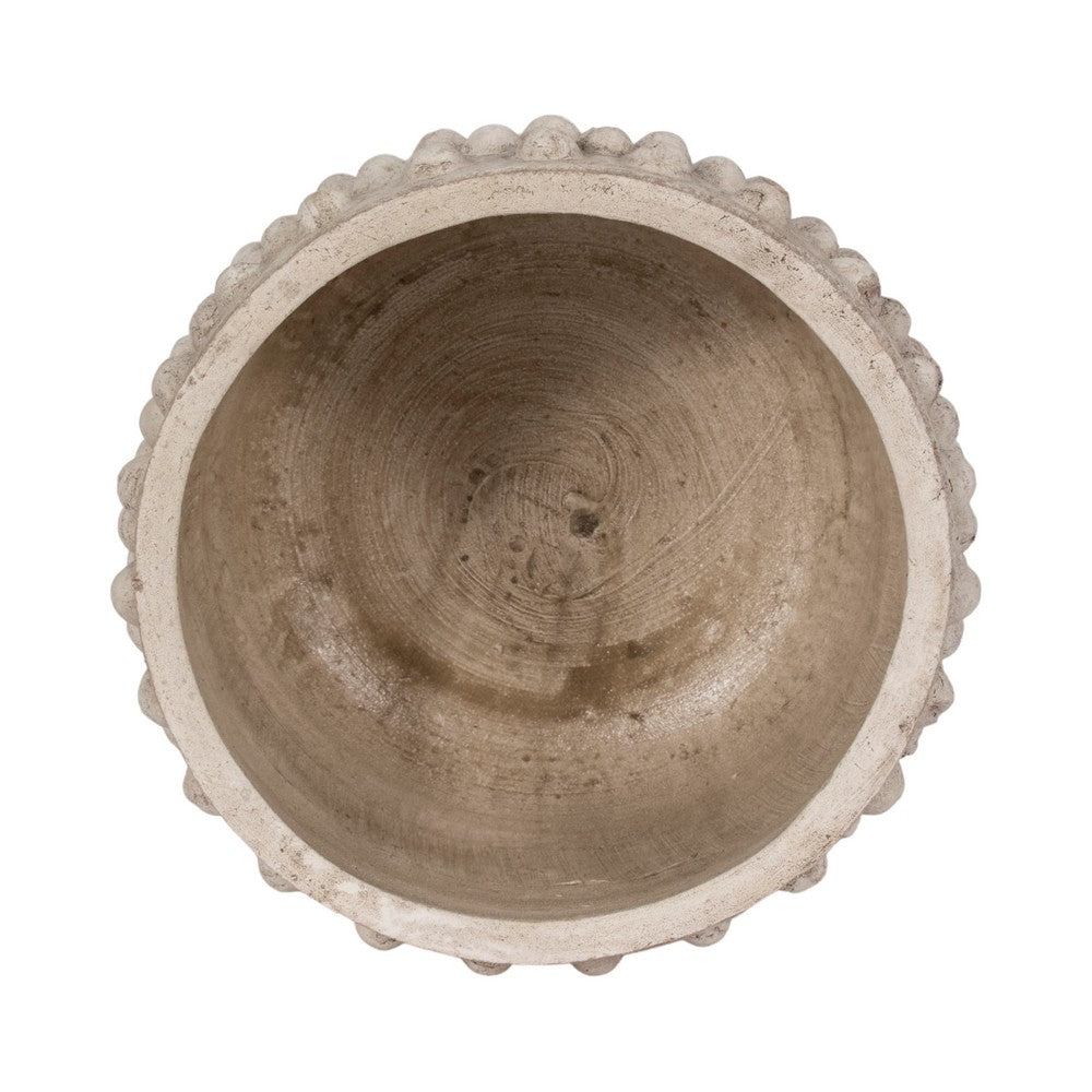 Outdoor Garden Planter | 3D Raised Bubble | 12" Weathered Rustic Ivory