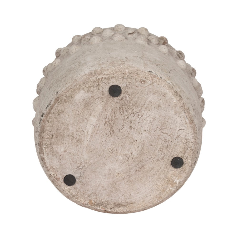Outdoor Garden Planter | 3D Raised Bubble | 12" Weathered Rustic Ivory