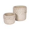 Outdoor Garden Planter | 3D Raised Bubble | 12" Weathered Rustic Ivory