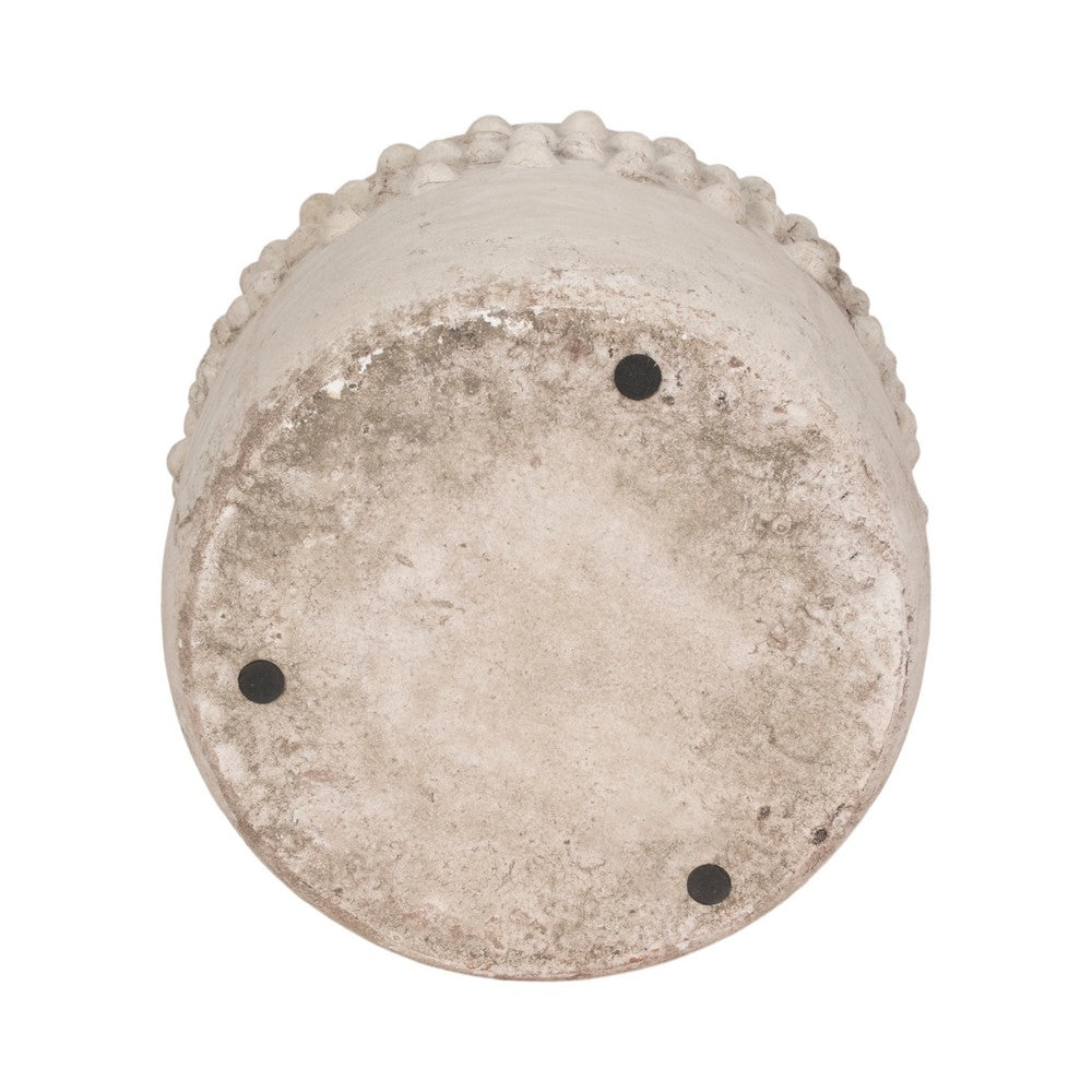 Decorative Flower Planter | Half Bubbled Weathered Ivory Terracotta