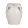 Porus Decorative Vase with Side Handles | White Crackle Terracotta 10"