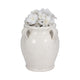 Porus Decorative Vase with Side Handles | White Crackle Terracotta 10"