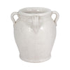 Porus Decorative Vase with Side Handles | White Crackle Terracotta 10"