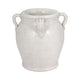 Porus Decorative Vase with Side Handles | White Crackle Terracotta 10"