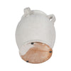 Porus Decorative Vase with Side Handles | White Crackle Terracotta 10"