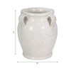 Porus Decorative Vase with Side Handles | White Crackle Terracotta 10"