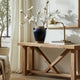 Decorative Flower Vase w 2 Squared Handles | 11" Glazed Navy Blue