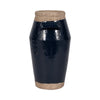 Jaxy Decorative Vase | Squared Side Handle | Navy Blue-Tan Terracotta 14"