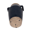 Jaxy Decorative Vase | Squared Side Handle | Navy Blue-Tan Terracotta 14"