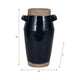 Jaxy Decorative Vase | Squared Side Handle | Navy Blue-Tan Terracotta 14"