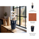 Jaxy Decorative Vase | Squared Side Handle | Navy Blue-Tan Terracotta 14"