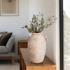 Antique Inspired Flower Vase | 19" Weathered White Terracotta Finish