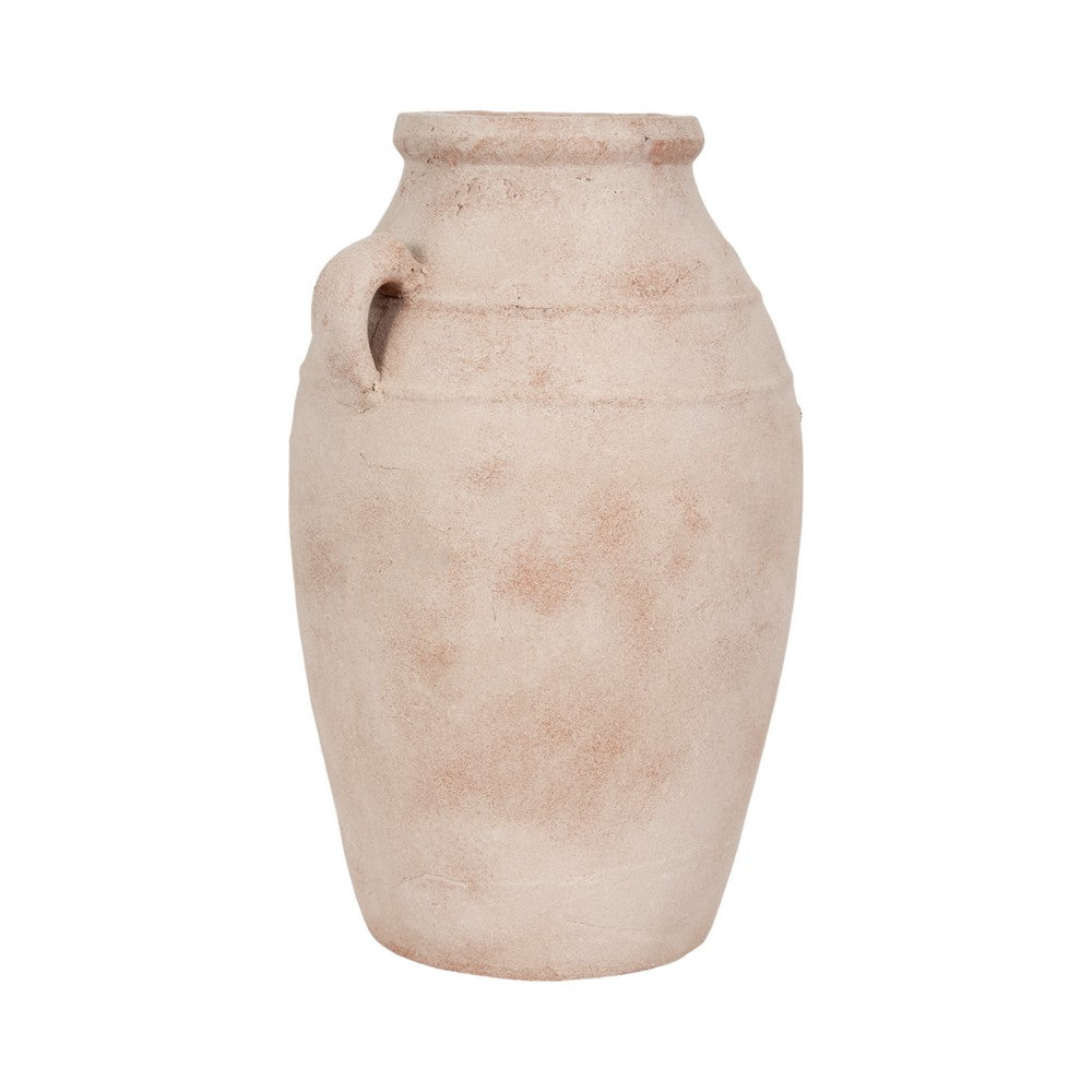 Antique Inspired Flower Vase | 19" Weathered White Terracotta Finish