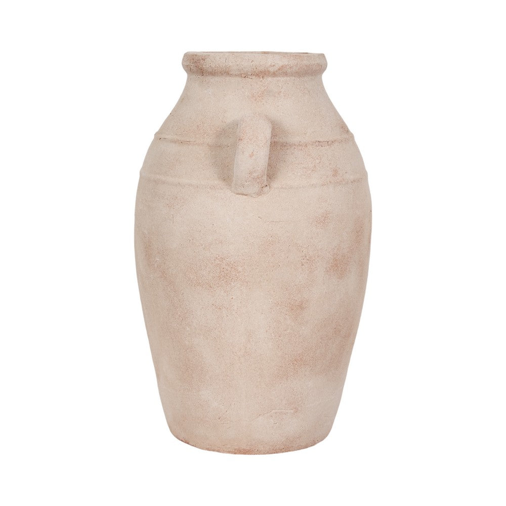 Antique Inspired Flower Vase | 19" Weathered White Terracotta Finish