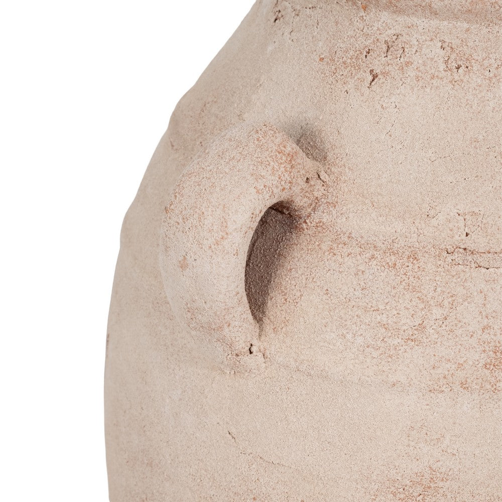 Antique Inspired Flower Vase | 19" Weathered White Terracotta Finish
