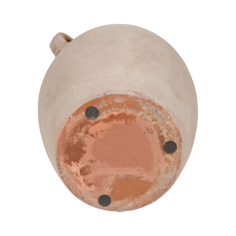 Antique Inspired Flower Vase | 19" Weathered White Terracotta Finish