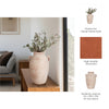 Antique Inspired Flower Vase | 19" Weathered White Terracotta Finish