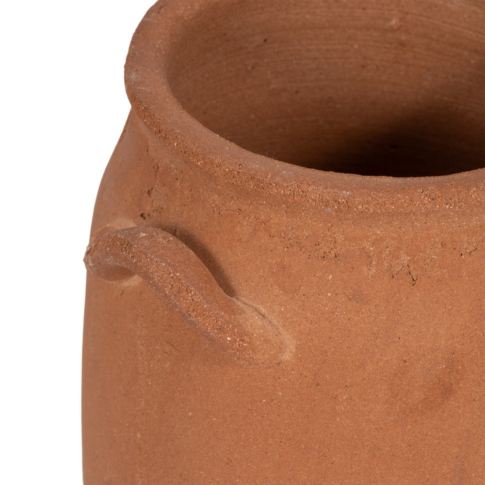 Zach Traditional Vase with Side Loop Handles | Red Terracotta 8"