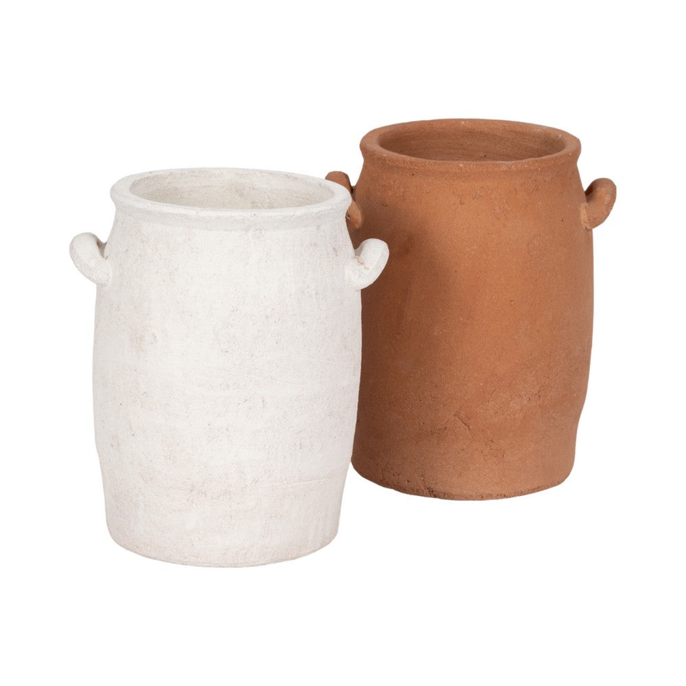 Zach Traditional Vase with Side Loop Handles | Red Terracotta 8"
