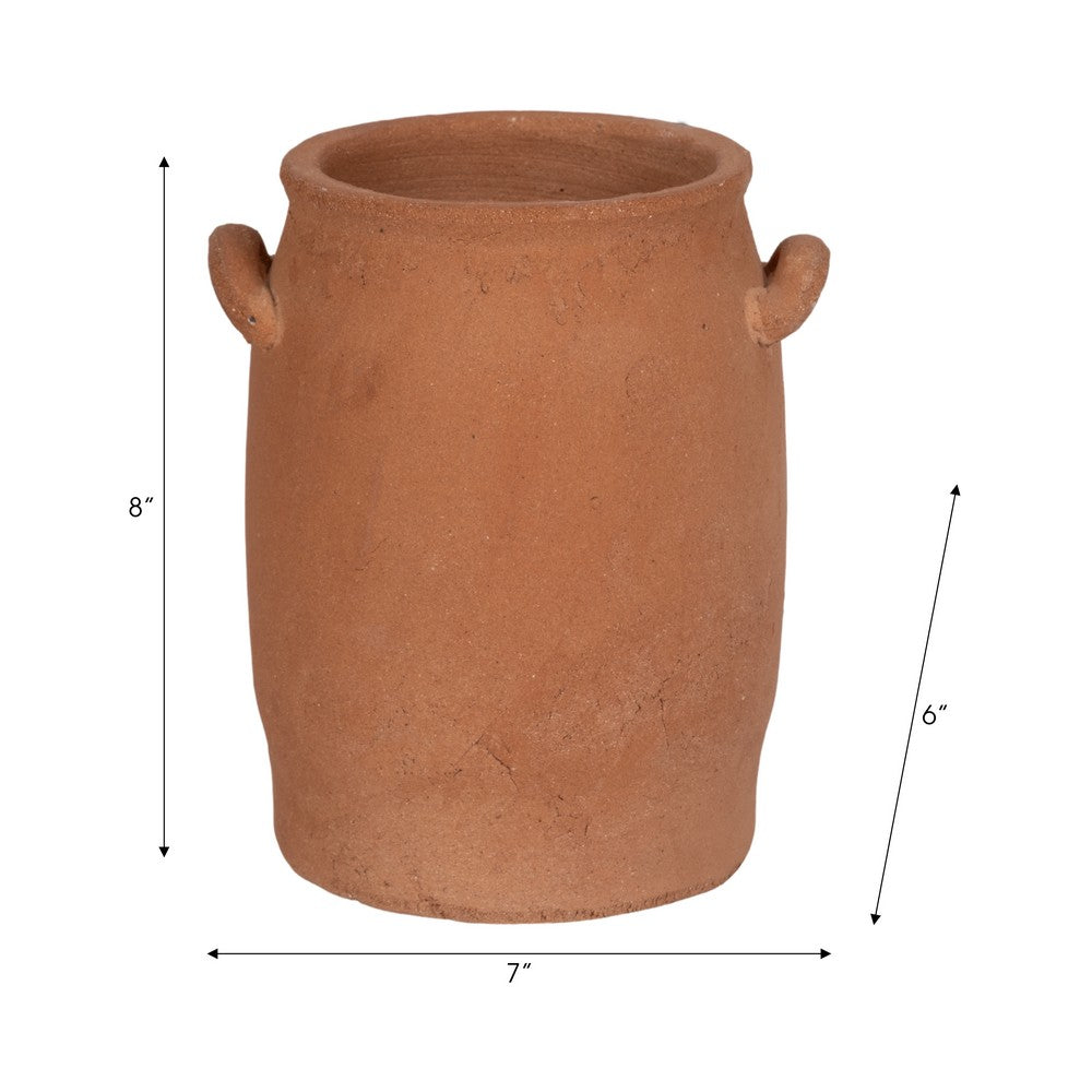 Zach Traditional Vase with Side Loop Handles | Red Terracotta 8"